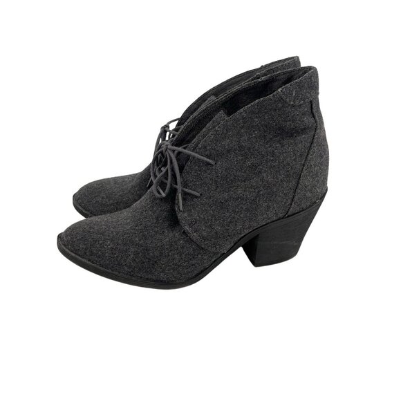 Blowfish Shoes - BLOWFISH Women's Gray Wool Lace Up Heel Booties US 8